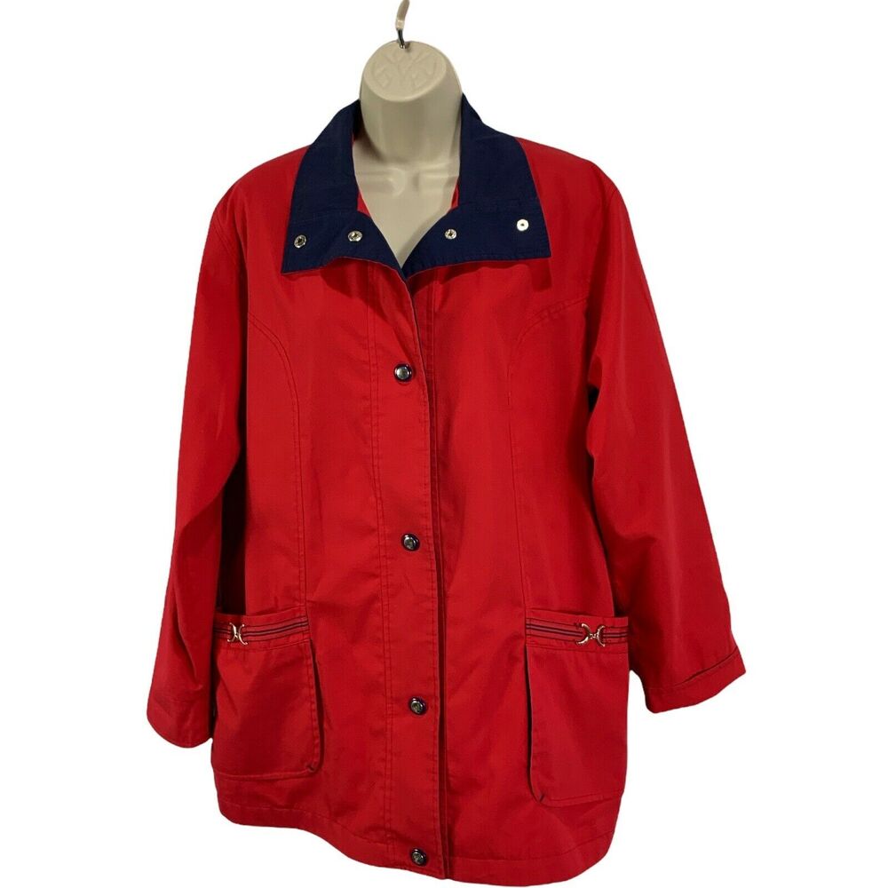 Mackintosh New England Women's Rain Jacket Classic Red Collared Size Medium M